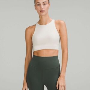 Lululemon Energy High-Neck Longline Ribbed Bra White